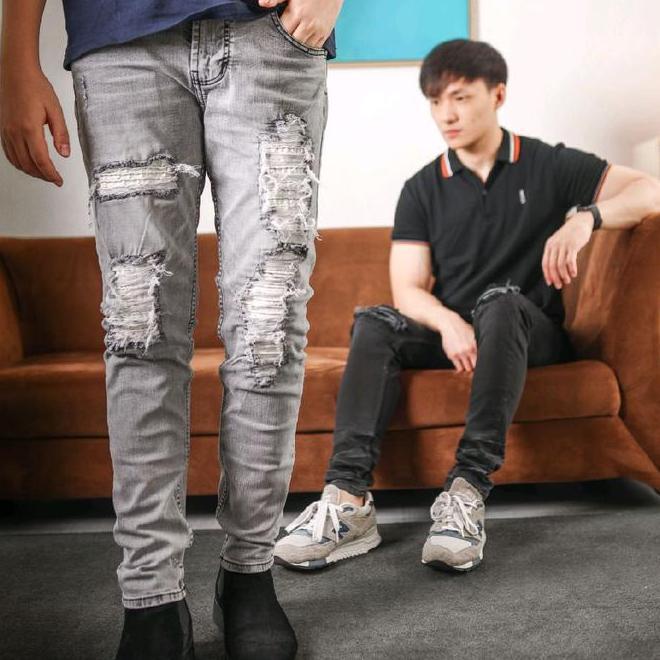 North Denim Celana North Denim Celana Jeans Grey Panjang Pria Slim Fit