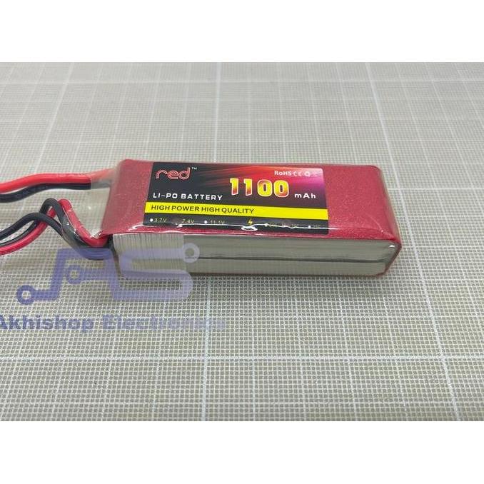 Red Lipo Battrey 1100mAh 2S 25C JST