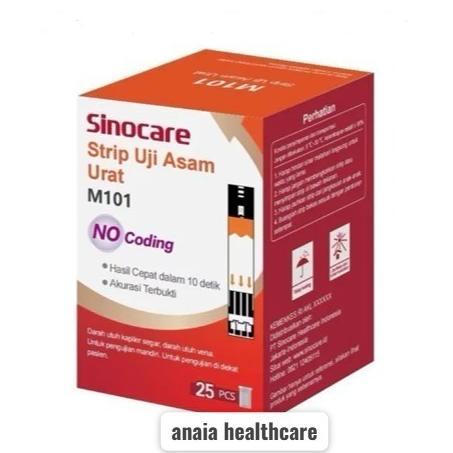 Terlaris Sinocare Strip Asam Urat M101 / Strip Asam Urat Alat Sinocare 3 in 1 Autocoding