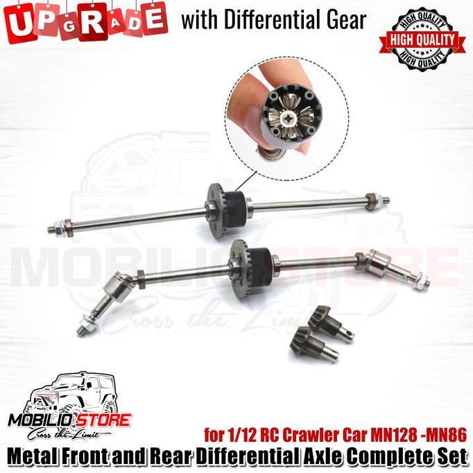 Metal Front and Rear Differential Axle Complete Set for MN128 - MN86