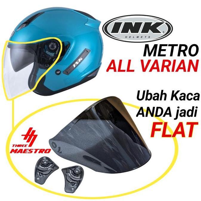 Kaca Helm INK METRO Visor Helmet FLAT venom open ink metro 1 metro 2 visor flat tebal nyaman by Thre