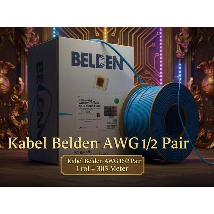 BEBAS ONGKIR - Kabel Belden AWG 16 /2 Pair 1 rol = 305 Meter