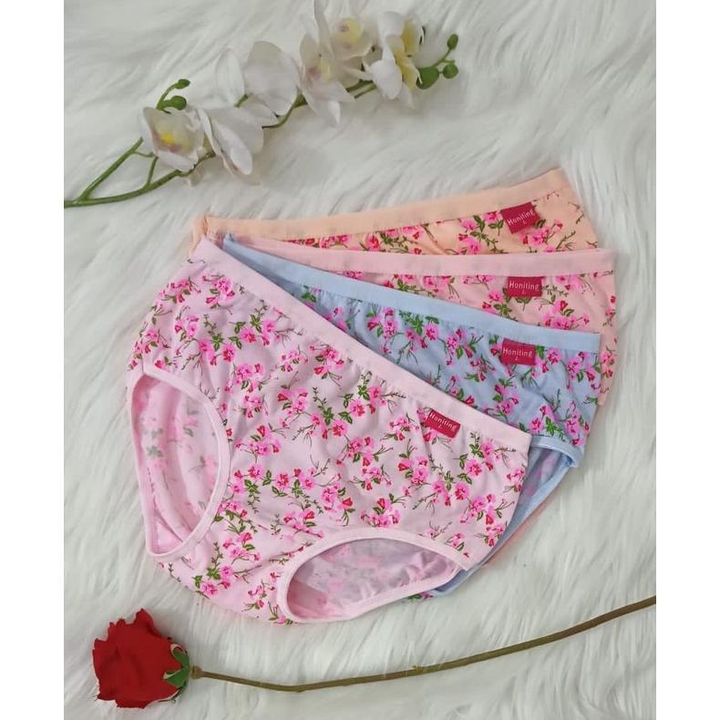 MURAH HONITING | Celana Dalam WANITA Dewasa / CD WANITA Dewasa / L-XXL / MOTIF / BUNGA  / 054 HONITI