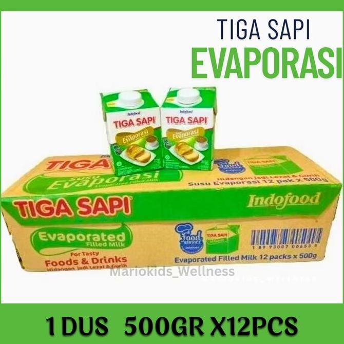 Evaporasi Tiga Sapi 1 dus / 1 karton 500grx12pcs