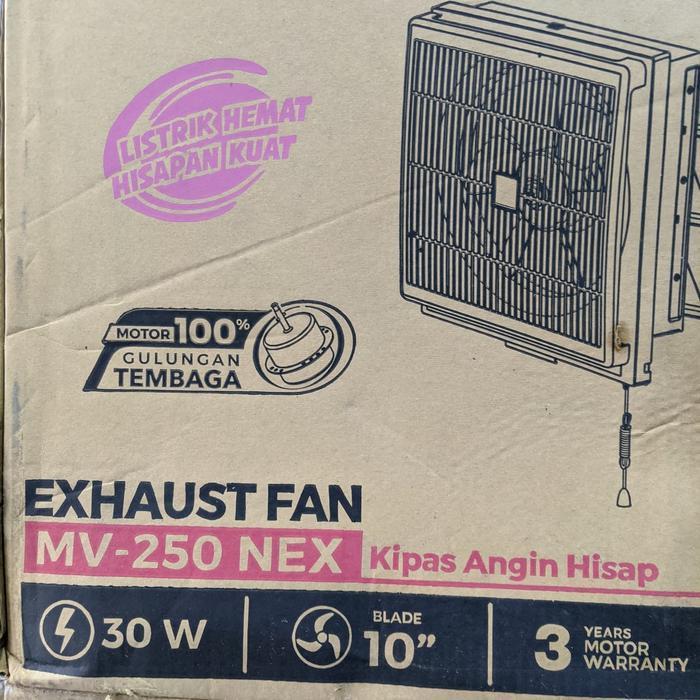 Exhaust Fan Maspion Mv 250 Nex 10" Blower Dinding 25cm Gojek Ready