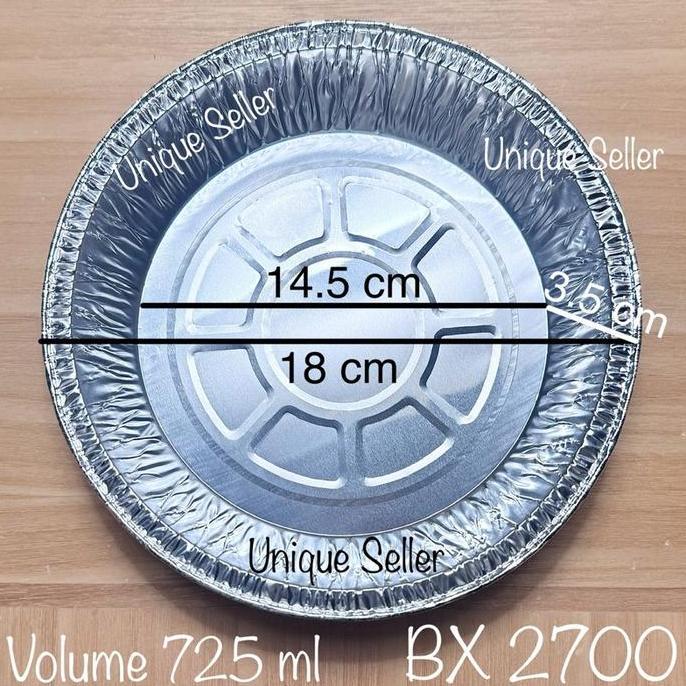 BEBAS ONGKIR - [Isi50] Aluminium Foil Bulat 18 cm BX 2700 Bestfresh / Alufoil Tray RX 725 Best Fresh