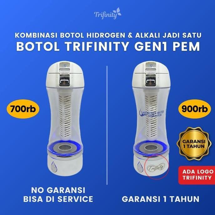 Trifinity botol hidrogen air hydrogen alkali kangen water alkaline