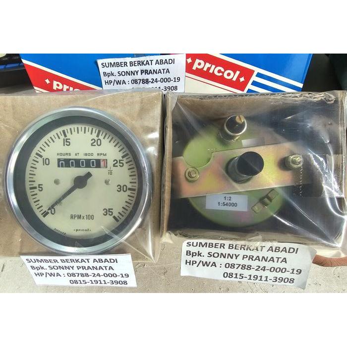 PRICOL 301543B TACHOMETER 3500 RPM X 100 AND HOUR METER AT 1800 RPM PRICOL C301718A RPM - MANUAL - D
