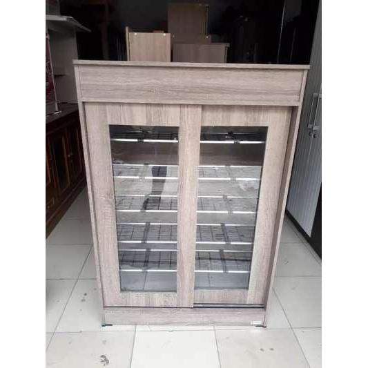 Lemari Rak Sepatu Kaca Sliding / MEDAN SUMUT