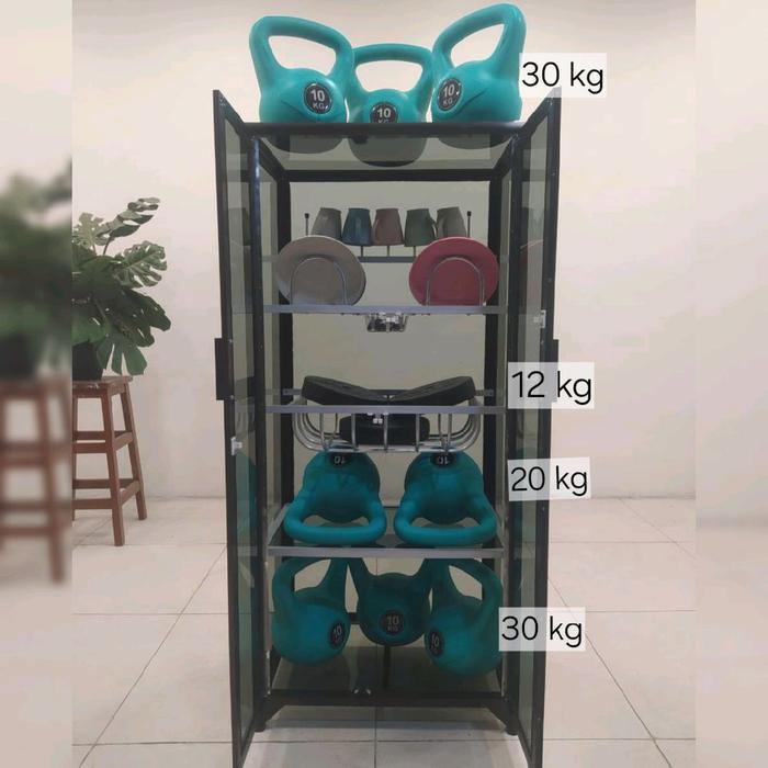 TC ALUMINIUM LP422 60X38X130 b LEMARI RAK PIRING ALUMINUM 20U COKLAT DARK BRONZE FULL KACA RIBEN 3 M