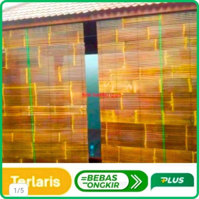 Bambu Hitam Tirai Outdoor Krei Gulung Kerai Gulung Outdoor L 2,5m x P 2,5m tirai teras rumah kerai b