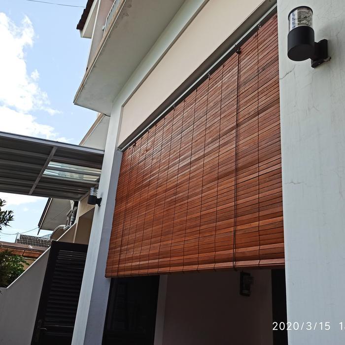 tirai kayu bengkirai 3,5x2 fonishing cat mowilex