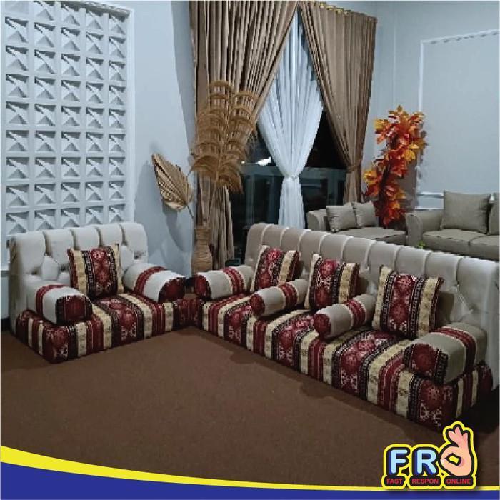 Tikva Sofa Arab Lesehan Preum/ Kursi Lesehan Guru / Kursi Majlis Free Bantal