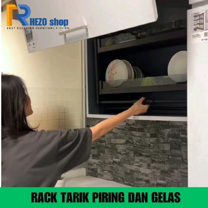 rak piring tarik 2 susun / elevator pull down 900cm aluminium