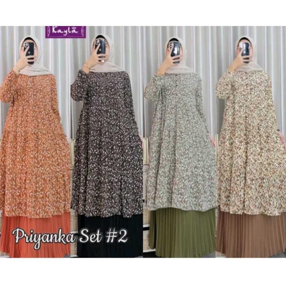 KUALITAS SUPER oneset dress milenial Setrok polo shirt setelan gamis wanita Muslimah Long Tunik luna