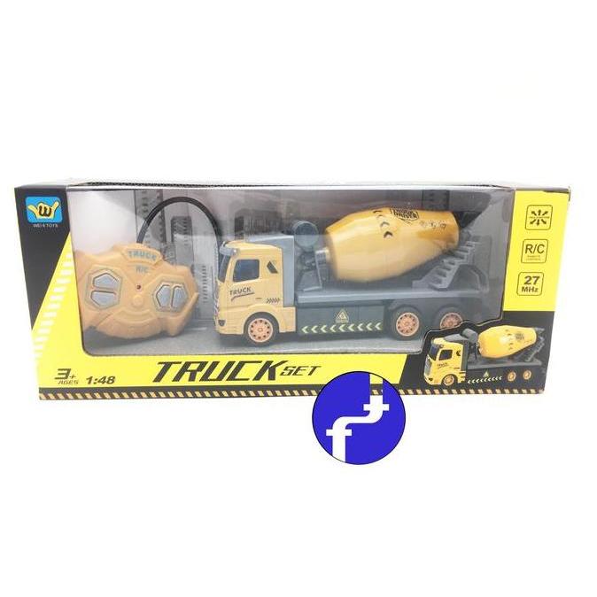 NEW MAINAN ANAK RC MOBIL TRUCK SET MOLEN TRUK KONTRUKSI KUNING SEMEN COR ORI