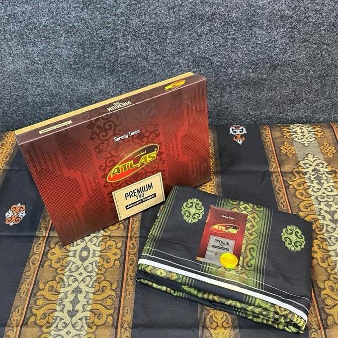 HOT DEAL - Sarung ATLAS PREMIUM 790 Jacquard Songket Black Edition