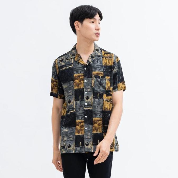 Kemeja Hawaii Bahan Rayon Santai V-Neck