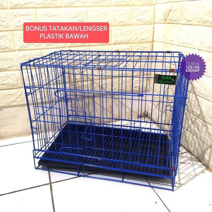 Sangkar Kucing Kecil Kandang Kucing Kelinci Ukuran 47x29x38 Dilipat Cat Powder Coating Anti Karat Bo
