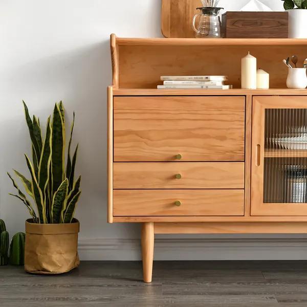 bufet minimalis jati - lemari dapur modern