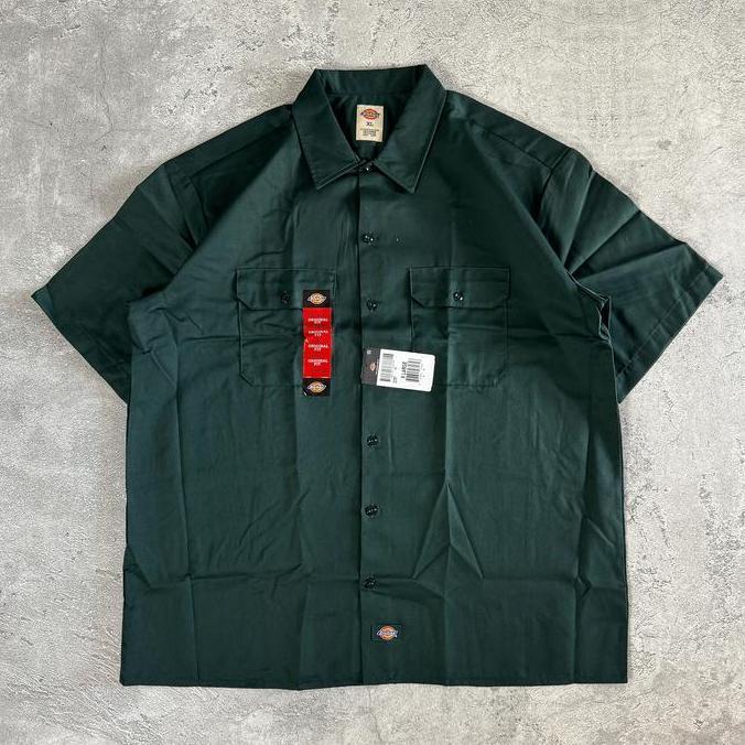 Dickies 1574 Short Sleeve Work Shirt Hunter Green