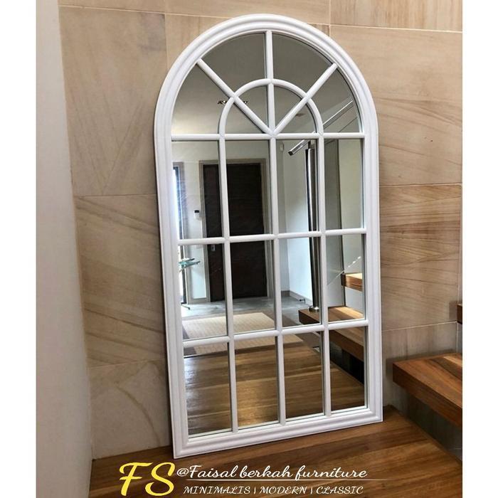 cermin berdiri aesthetic mirror kayu jati,cermin hias berdiri ruang