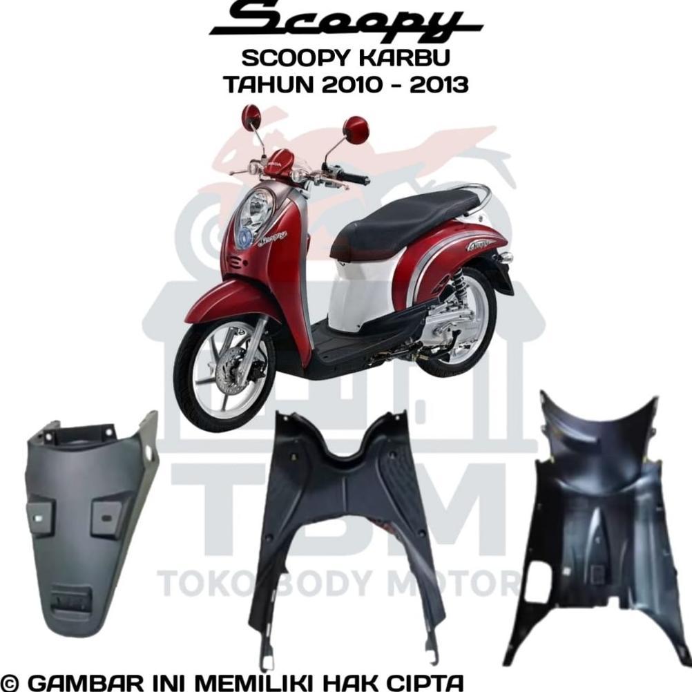 Limited Body Motor Honda Scoopy Karbu Tahun (2010 - 2013) Body Kasar Scoopy Karbu Cover Bodi Kasar H