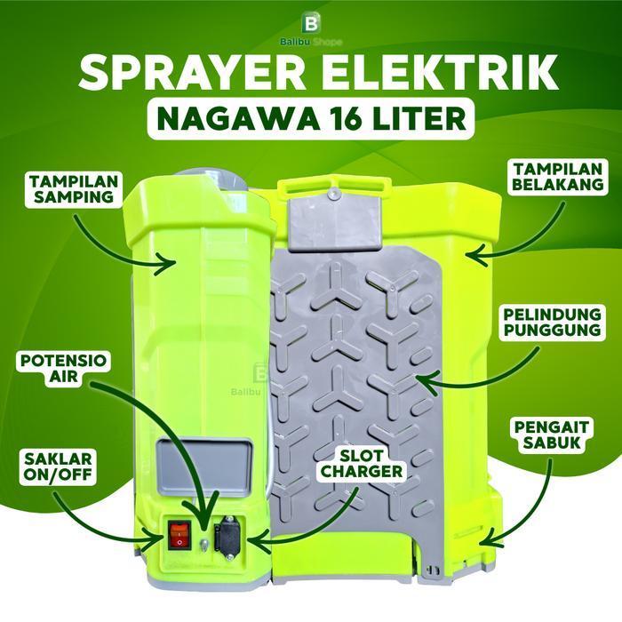 Tangki Sprayer Elektrik NAGAWA 16 Liter Alat Semprot Hama Otomatis