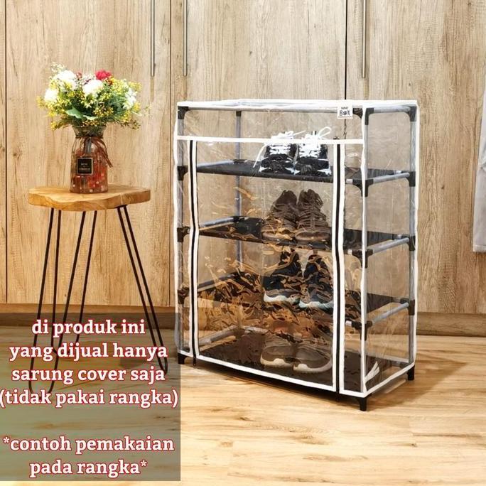 NINE BOX COVER FULL MIKA PLASTIK UNTUK RAK SEPATU