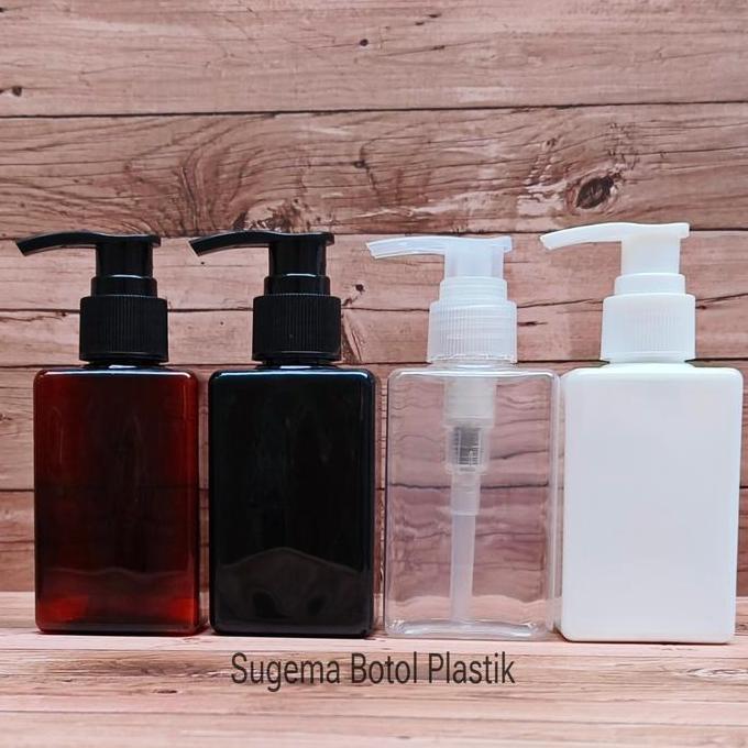 Botol Pump 100 ml Hitam / Botol Pump 100ml Kotak Pump Lotion