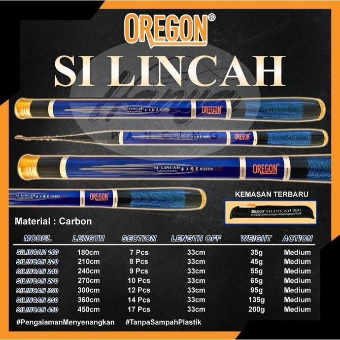 Joran Tegek Oregon Silincah 270 300 360 450 Carbon Hard