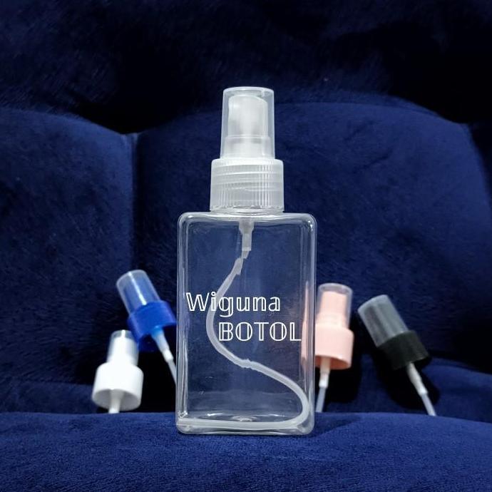 Botol Spray 100ml Kotak / Botol Pet 100ml Kotak Tutup Spray