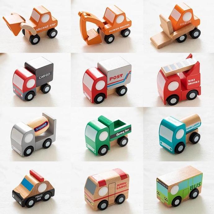 Mainan Kayu Wooden Minicar Miniso Mobil Mobilan / Mainan Anak