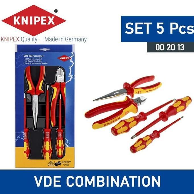 BRAVECOU Tang Obeng Listrik VDE 00 20 13 Knipex Wera Toolkit Tool Set VDE 5 Pcs