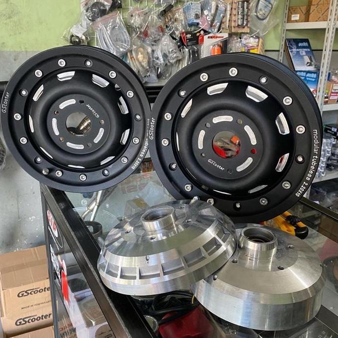 GRADIMOU Uvo ufo rally GS garasi scooter velg modular lengkap tromol tinggal pasang