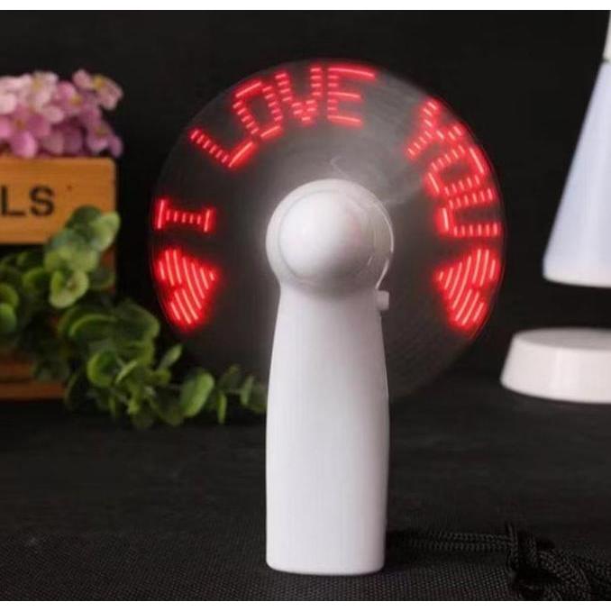 BLANCHENAM Mini Fan Led Cute Love / Kipas Angin Mini Portable LED I LOVE YOU
