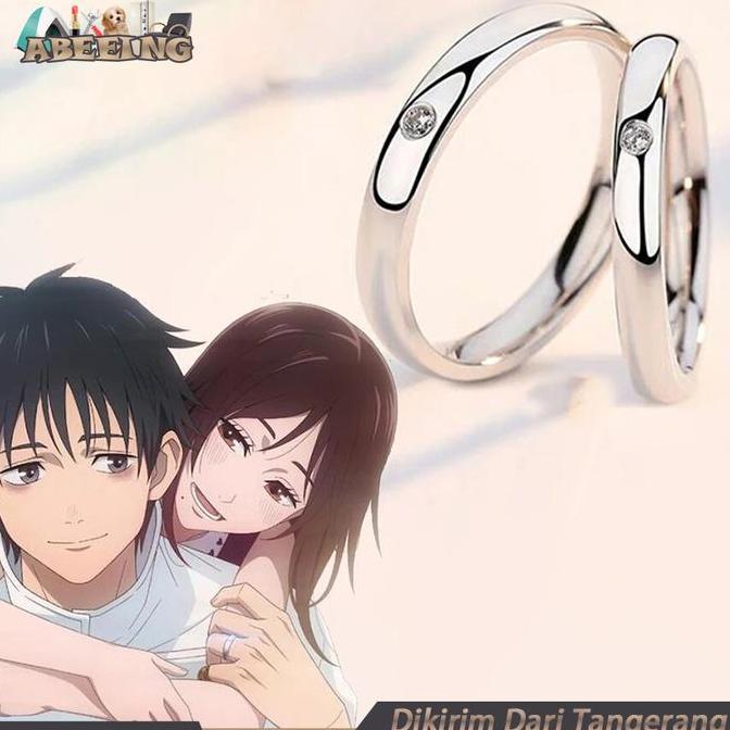 MALUKSHURE 1pasang Cincin Yuta Jujutsu Kaisen Ring Anime Yuta Okkotsu Couple Gift