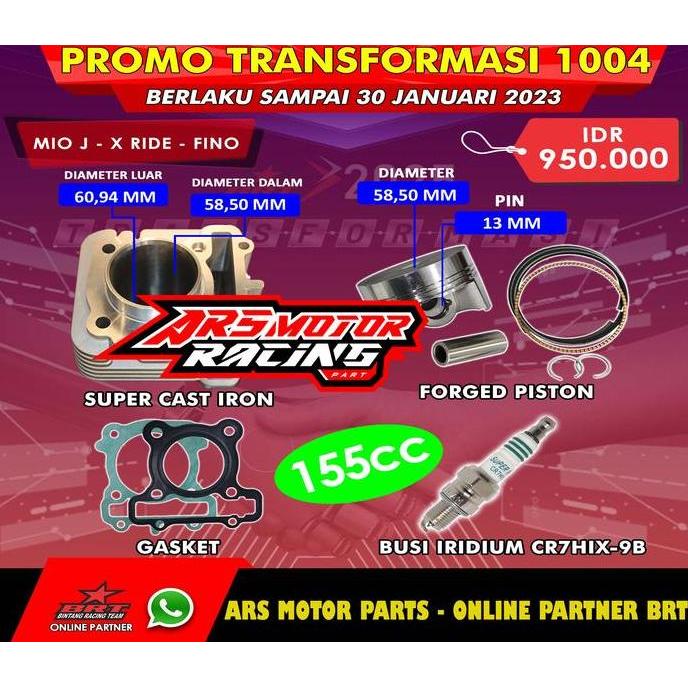 BRAVECOU BLOK PISTON BRT 58.50MM JUPITER Z1 - MIO J - FINO - SOUL GT - 155 CC