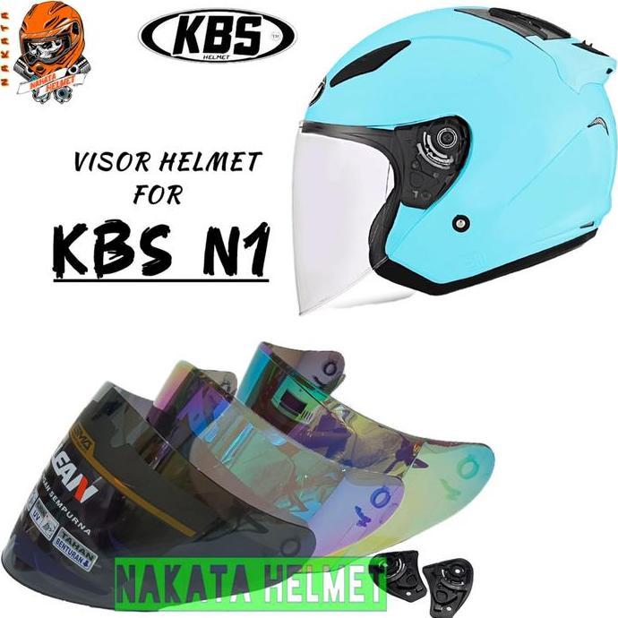 Kaca helm KBS N1 flat visor helmet kbs N 1 bening hitam red gold blue