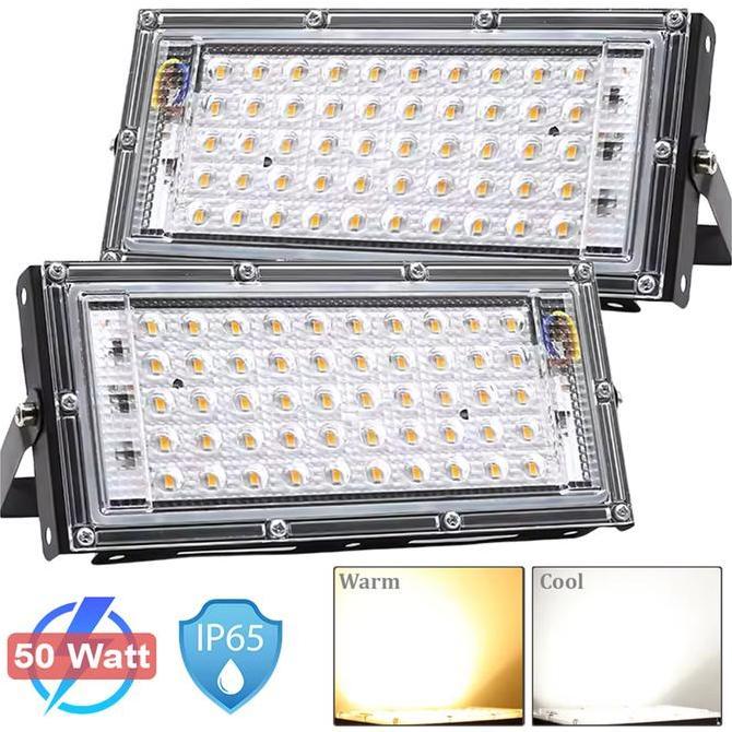BLANCHENAM Lampu Sorot Taman 50 LED 50 Watt Floodlight Spotlight Slim Terang Waterproof AC 220V