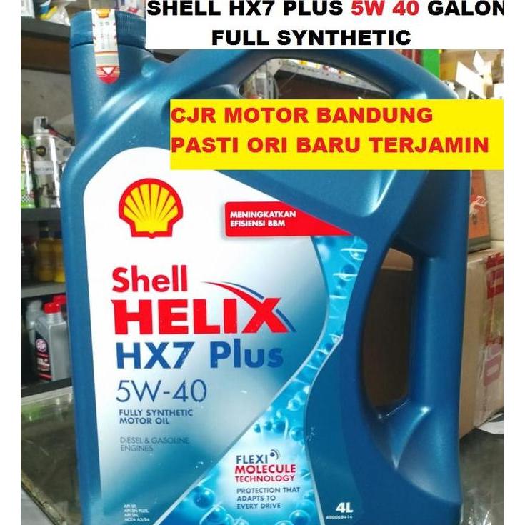 Oli Shell Helix HX7 Plus 5w 40 1 galon oli mobil bensin & diesel HX 7