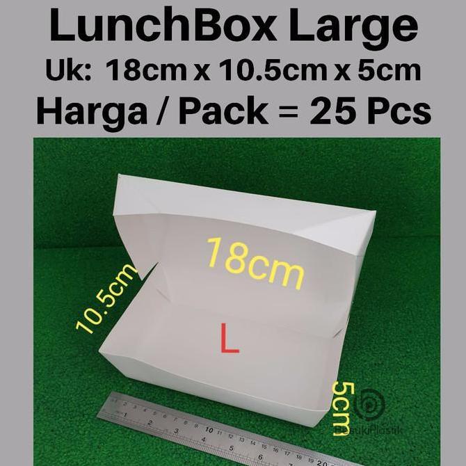 Paper LunchBox L Polos Food Grade Laminated, Box Nasi Kertas, Dus Nasi