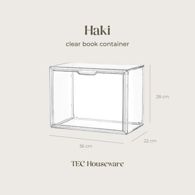TECHAKI Transparent Acrylic Book Magazine Organizer Storage Box
