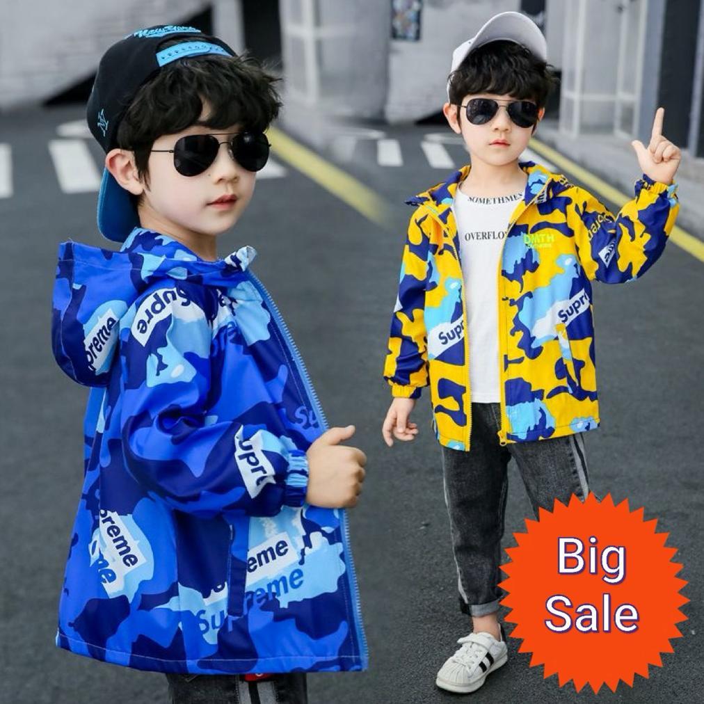 Jaket Parasut Anak Laki Laki Import 4 5 6 7 8 Tahun | Jaket Windbreaker Anak Cowok Korea | Baju Hang