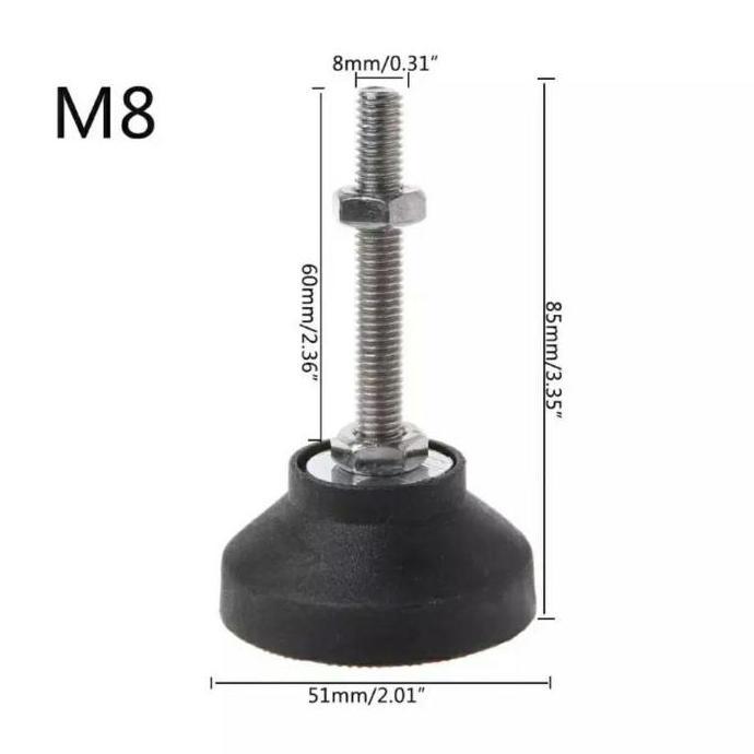 Foot Adjuster D50 M8 60 mm