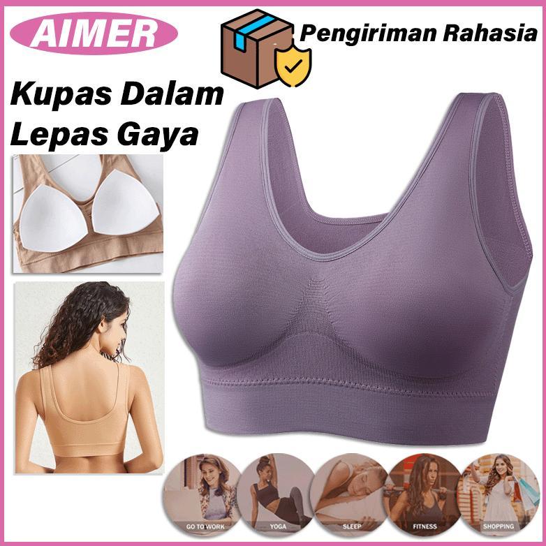 Hot Aimer Sport Bra Seamless Busa Jumbo Gym Tanpa Kawat Bra Olahraga Wanita 811