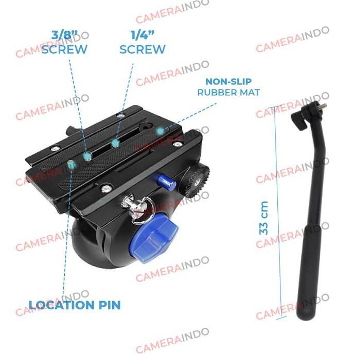 Fluid head Takara HYDRO ABH Professional fluidHead Video Tripod-QRPB-18