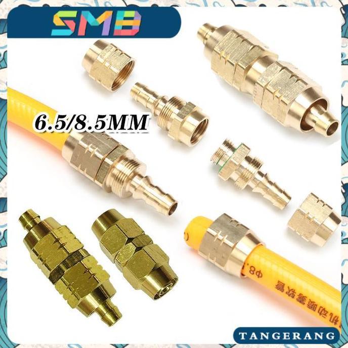 SEIRAKY 6.5mm 8.5mm Sambungan Hose Selang Air Kuningan Nepel Ulir Universal Untuk Pertanian Cuci Mob