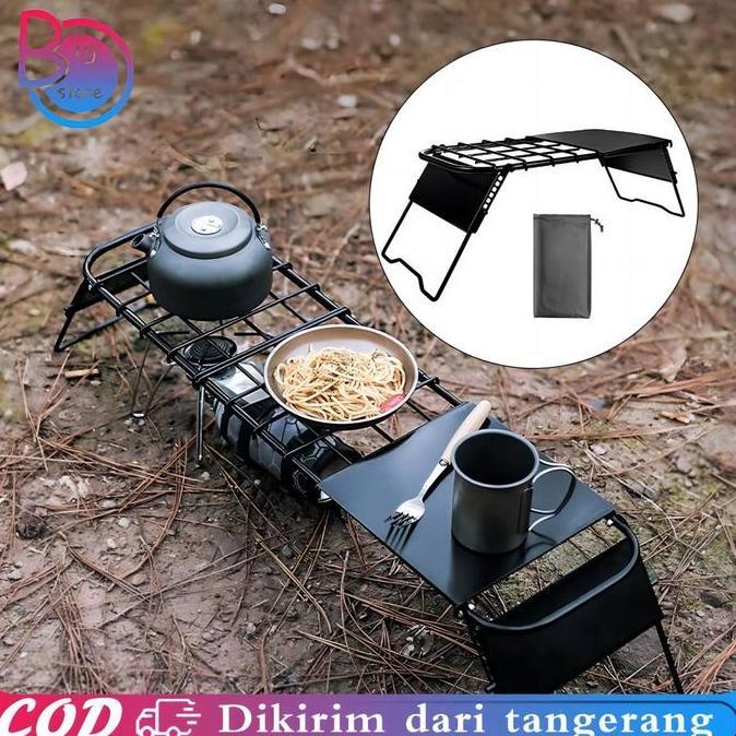 FREYAUR 1set Meja Lipat Portable Outdoor Portable Meja Kemping Lipat Outdoor Bahan Logam Meja Outdoo