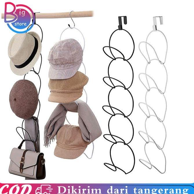FREYAUR Rak Topi Gantung Multifungsi Gantungan Hijab Rak Gantung Cap Organizer Rak Gantungan Topi Di